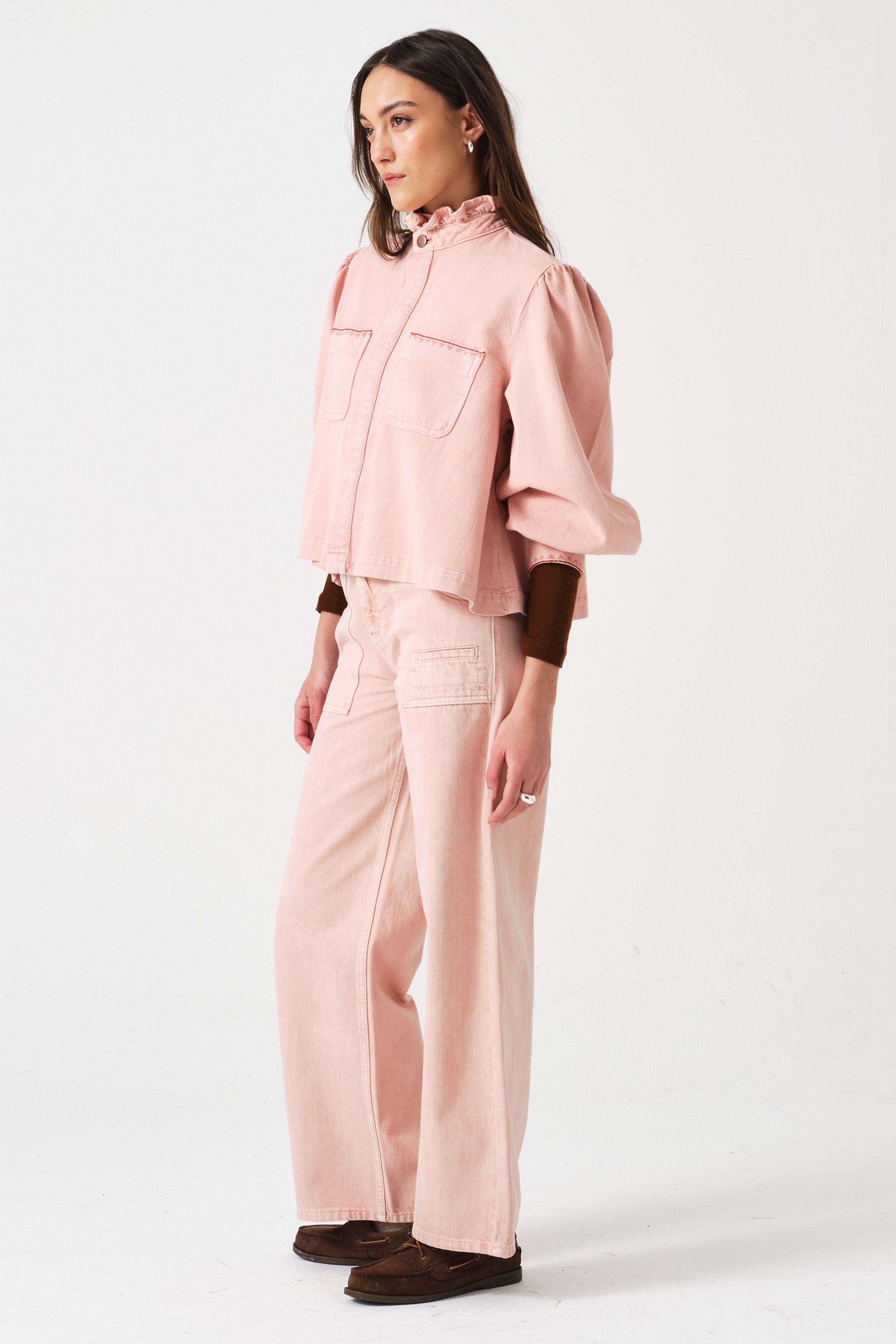 Eden Cropped Jean in Peony Pink