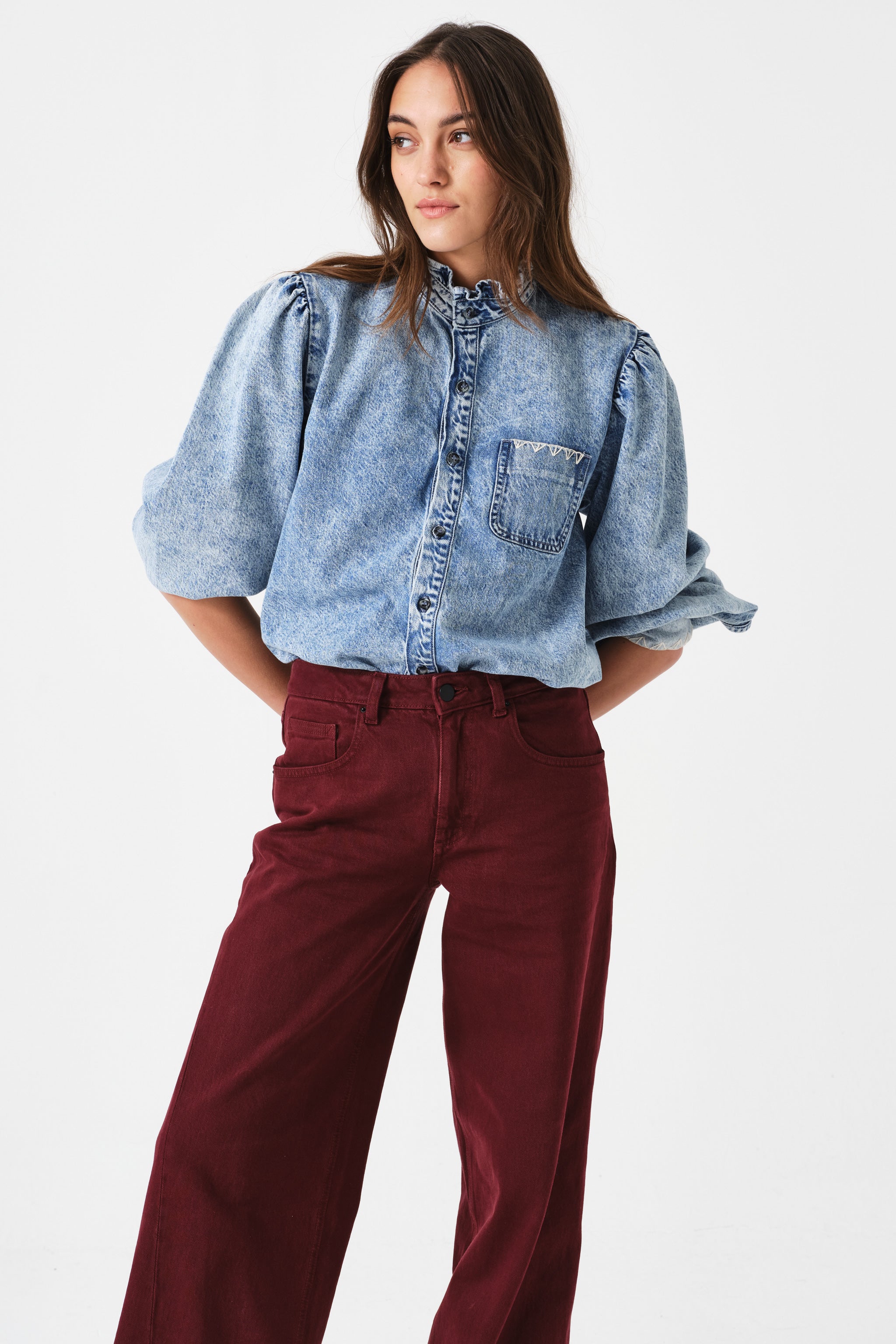 Gracie Twisted Jean in Mulberry