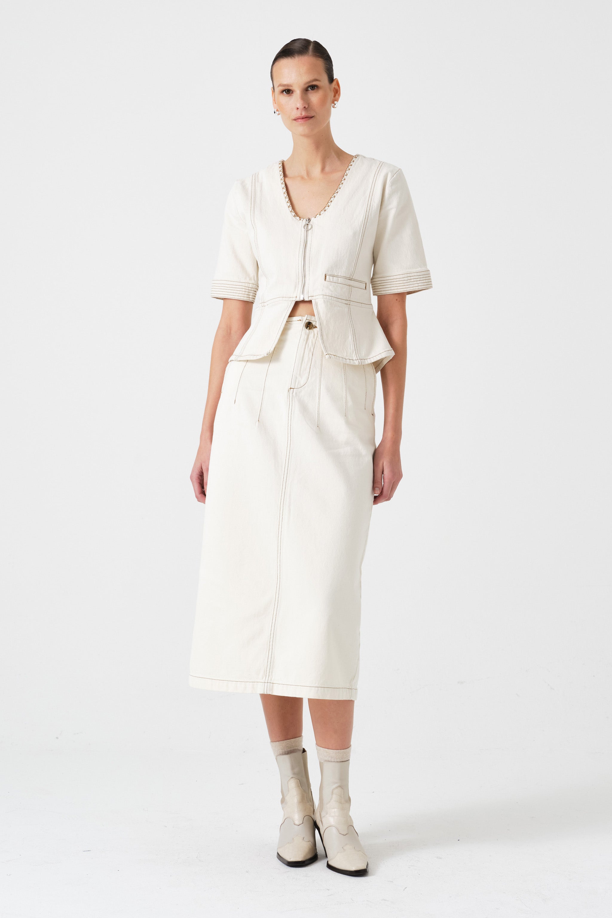 Noah Skirt in Ecru