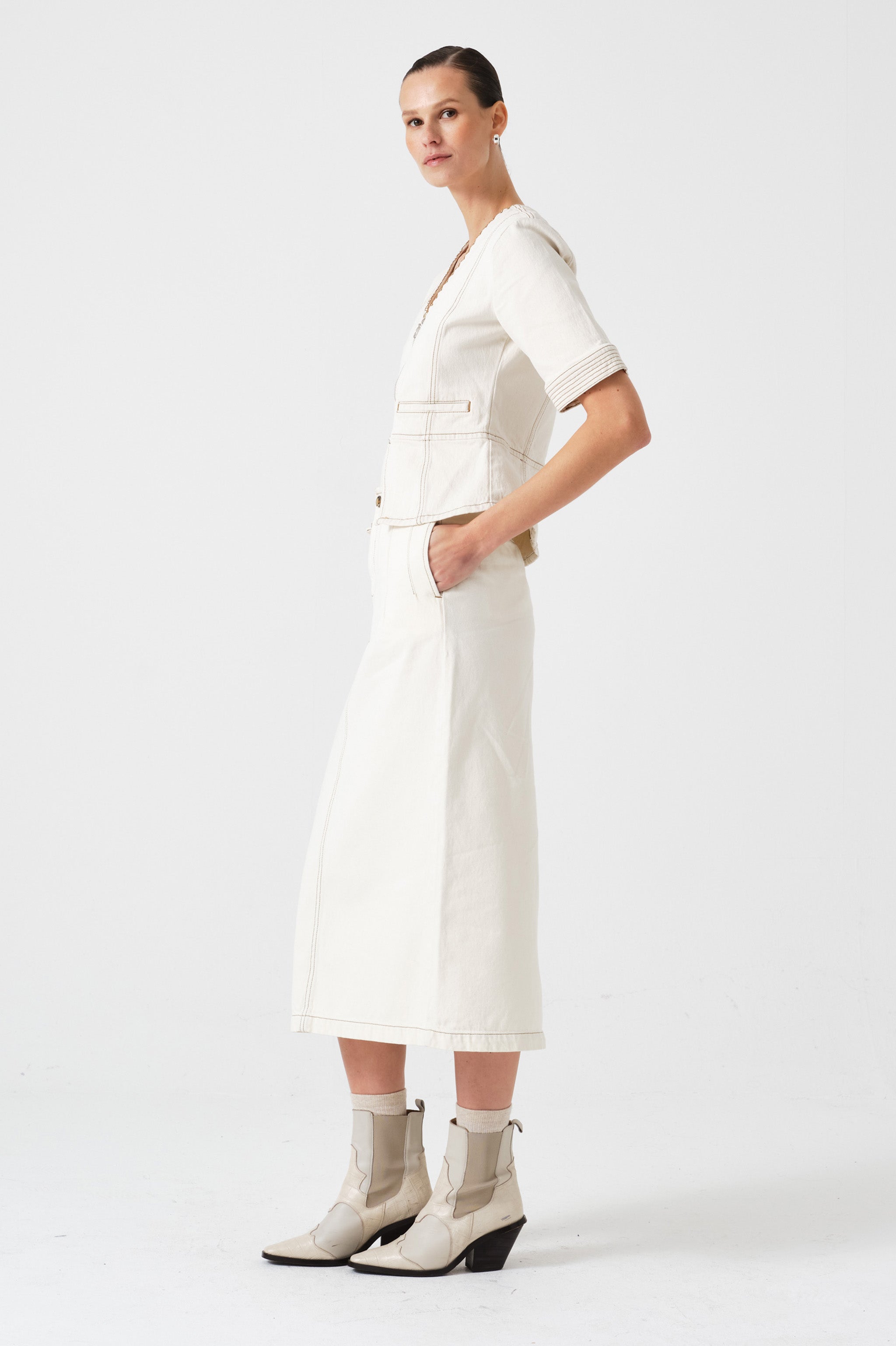 Noah Skirt in Ecru