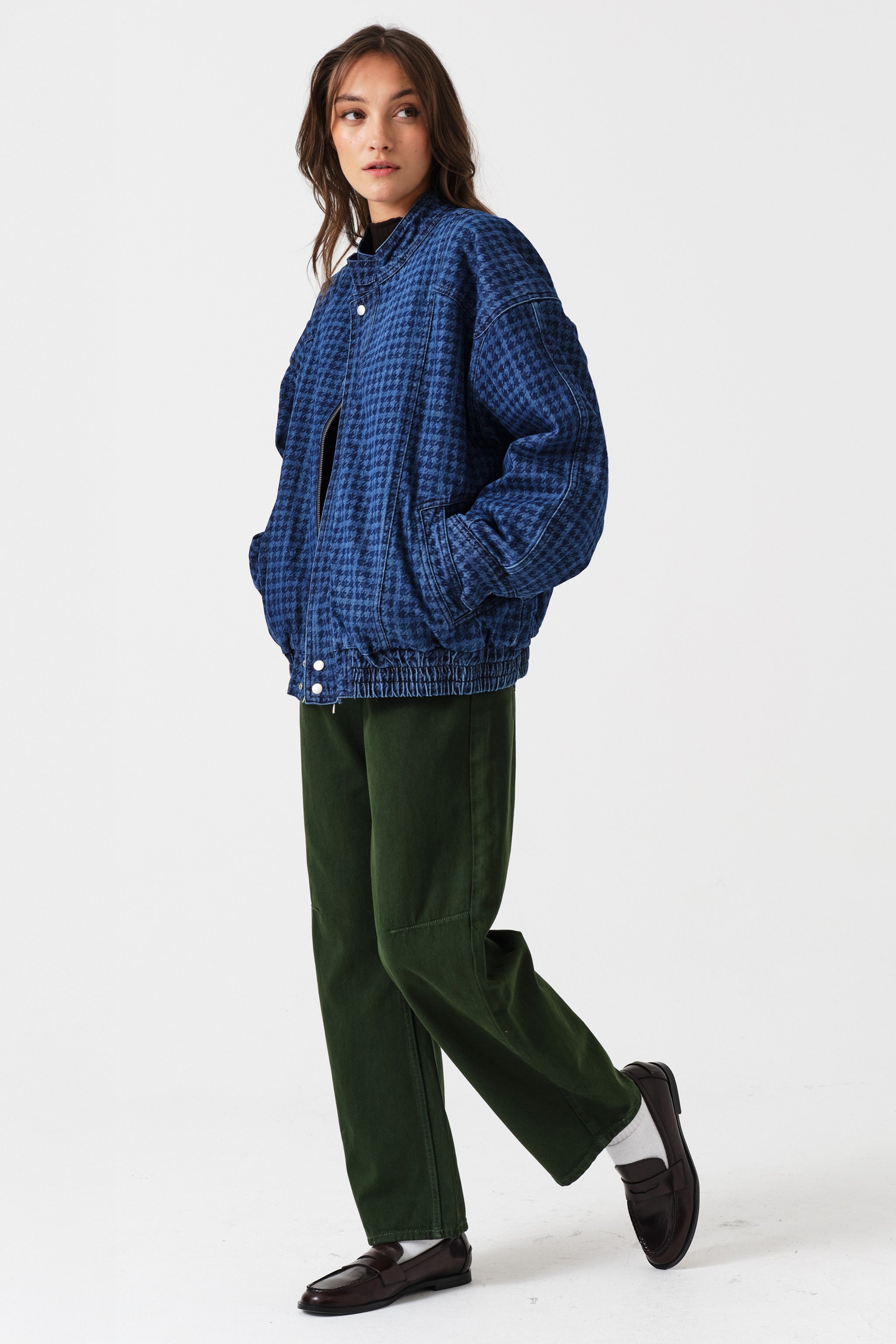 Nina Barrel Leg Jean in Dark Pine