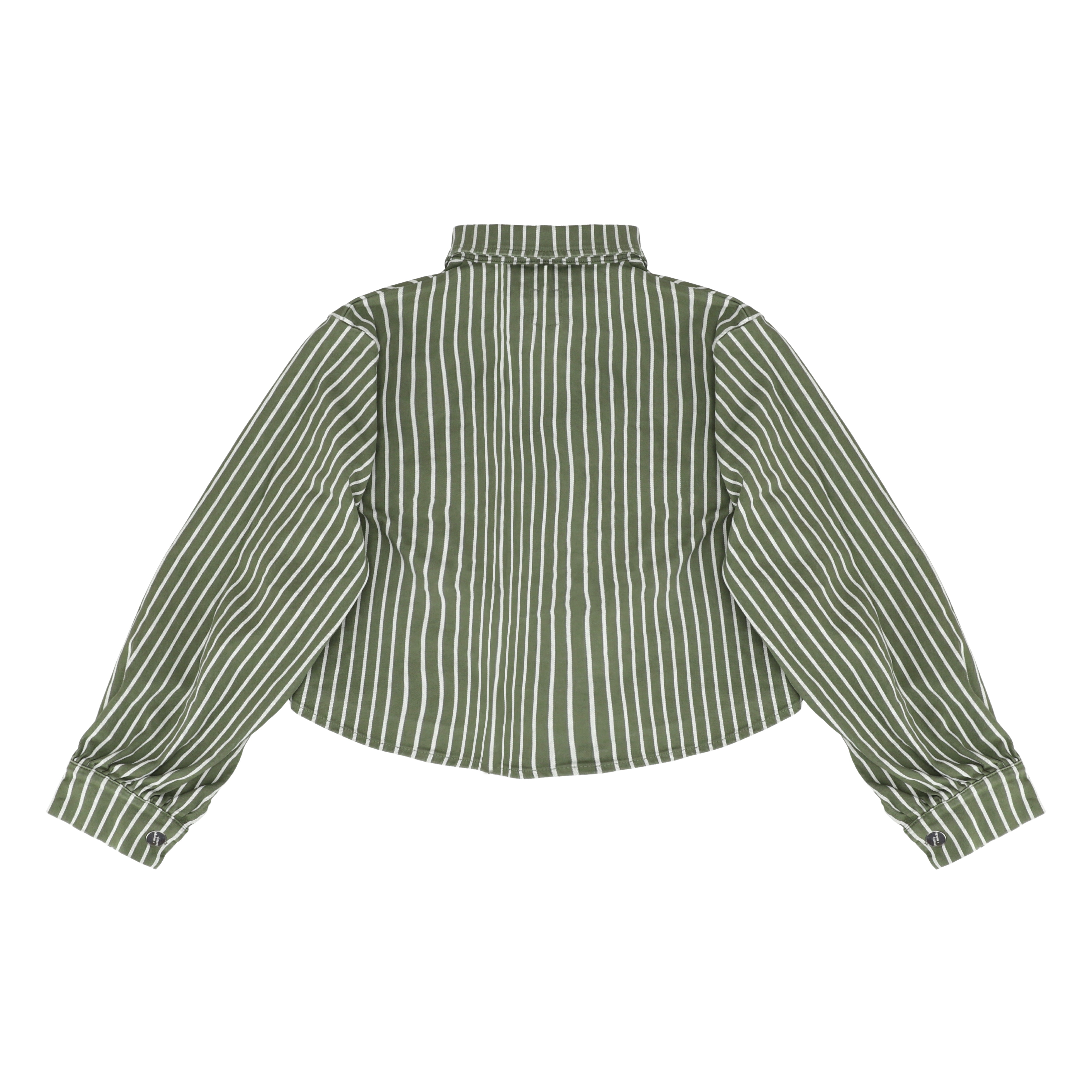 Cropped Piper Jacket in Striped Khaki - seventy + mochi